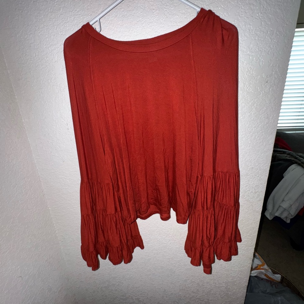 Rust Orange Flowy Top